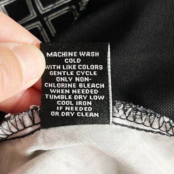 Premise Womens PM Black White Geometric Cropped Pants Petite Medium M Stretch - Picture 10 of 10